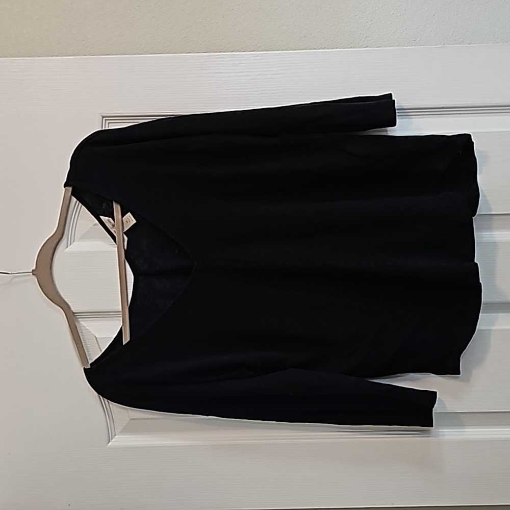 Black linen long sleeve shirt banana republic  medium